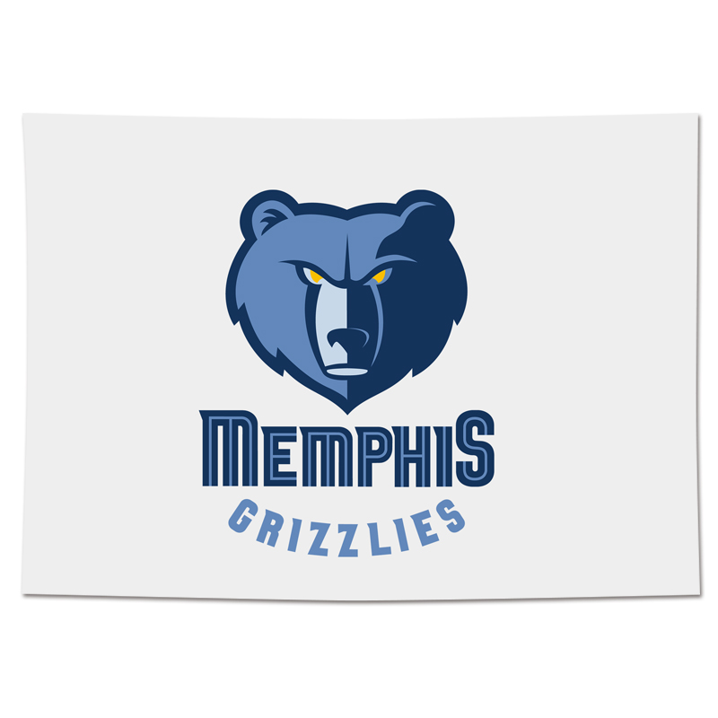 蓝球logo队徽队标背景布挂布酒吧卧室床头男生宿舍ins装饰 22灰熊对标