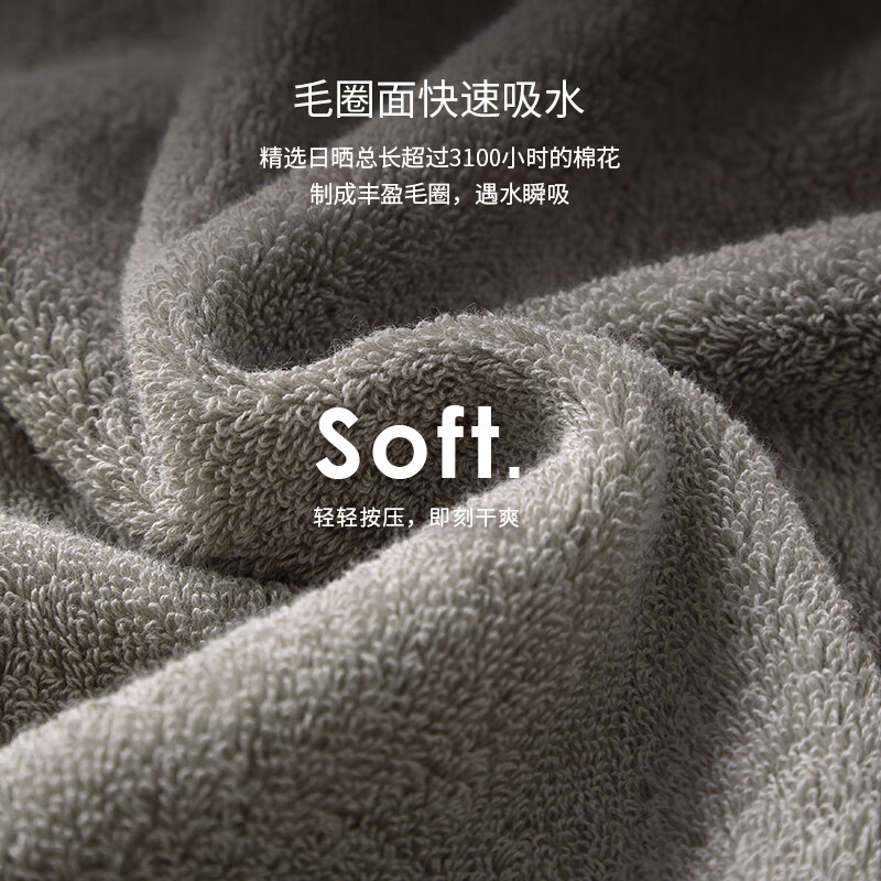 OQB7a级抗菌防臭毛巾7A抗阴干面巾轻奢高级感吸水加厚不掉毛柔软男士 40.1x80.1cm铁灰 1条 轻奢几何高端毛巾