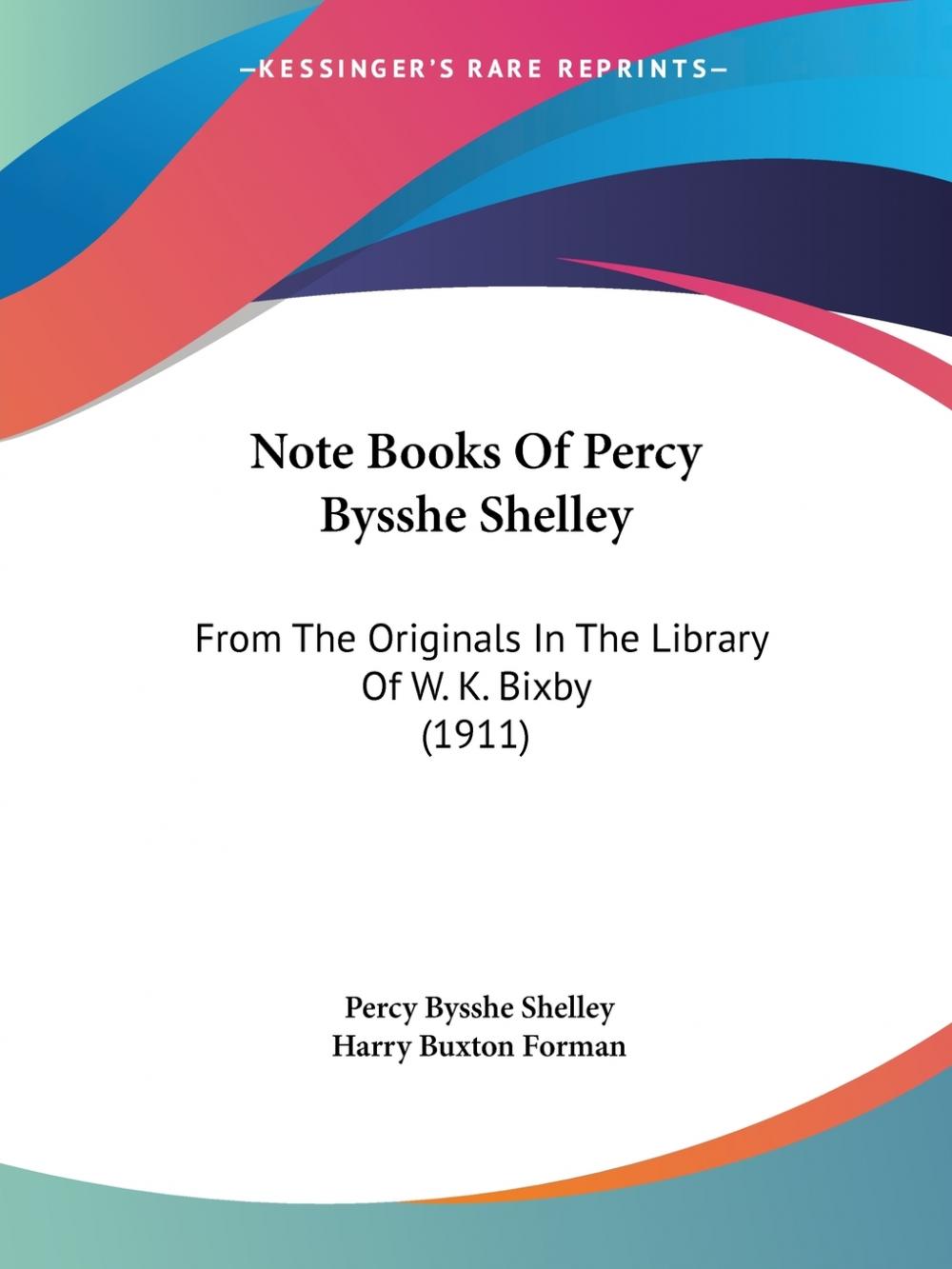 预售 按需印刷 note books of percy bysshe shelley
