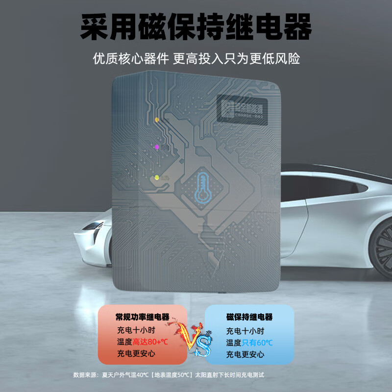 CHARGEDAI阿呆充电新能源汽车充电桩家用220V32A7KW适配于比亚迪小鹏零跑哪吒汽车通用 蓝牙小程序款 即插即充 5米