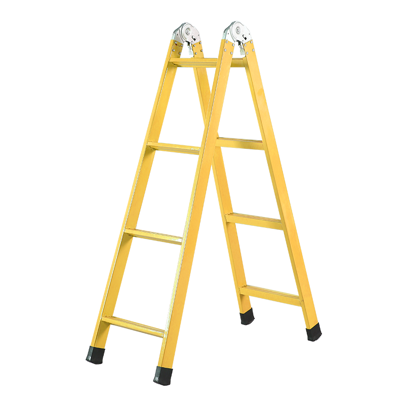 创硕 梯子家用多功能工程梯加厚方管直梯三角梯折叠梯室内外人字梯 【四步黄色】多功能工程梯1.5m