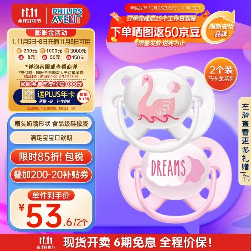 新安怡(AVENT)飞利浦安抚奶嘴 马卡龙系列超柔软硅橡胶 0-6个月 2个装 进口属于什么档次?