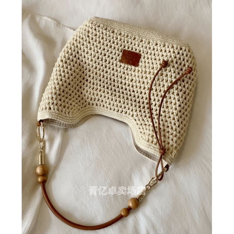 韦戒儿童包包女斜挎9一15岁托特大容量夏天编织包草编单肩包 包包