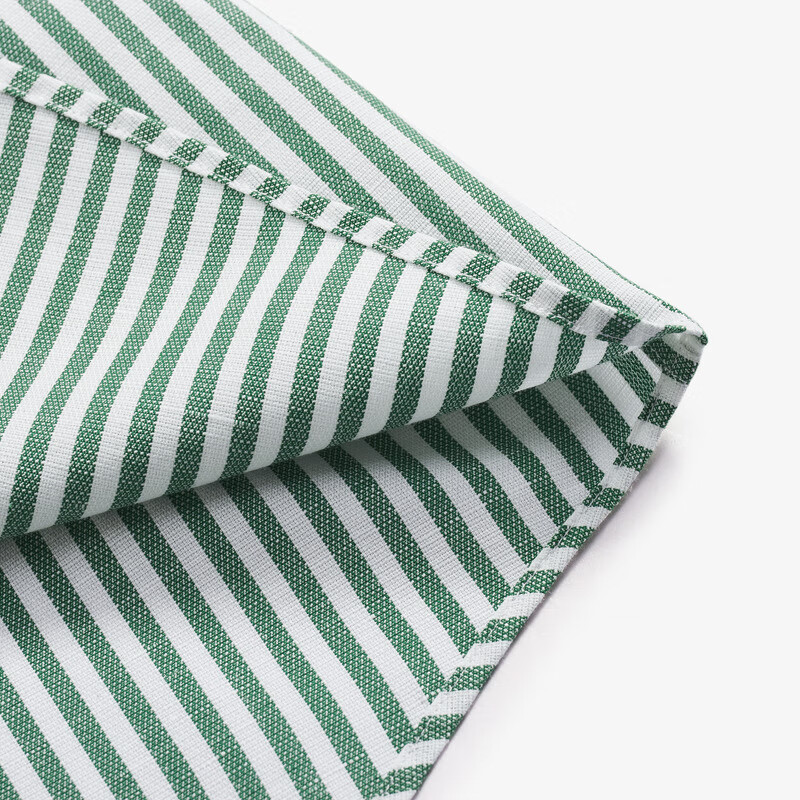 MAYOR男装秋季300支棉汉麻桑蚕丝易烫商务绿条长袖男衬衫 绿色 38