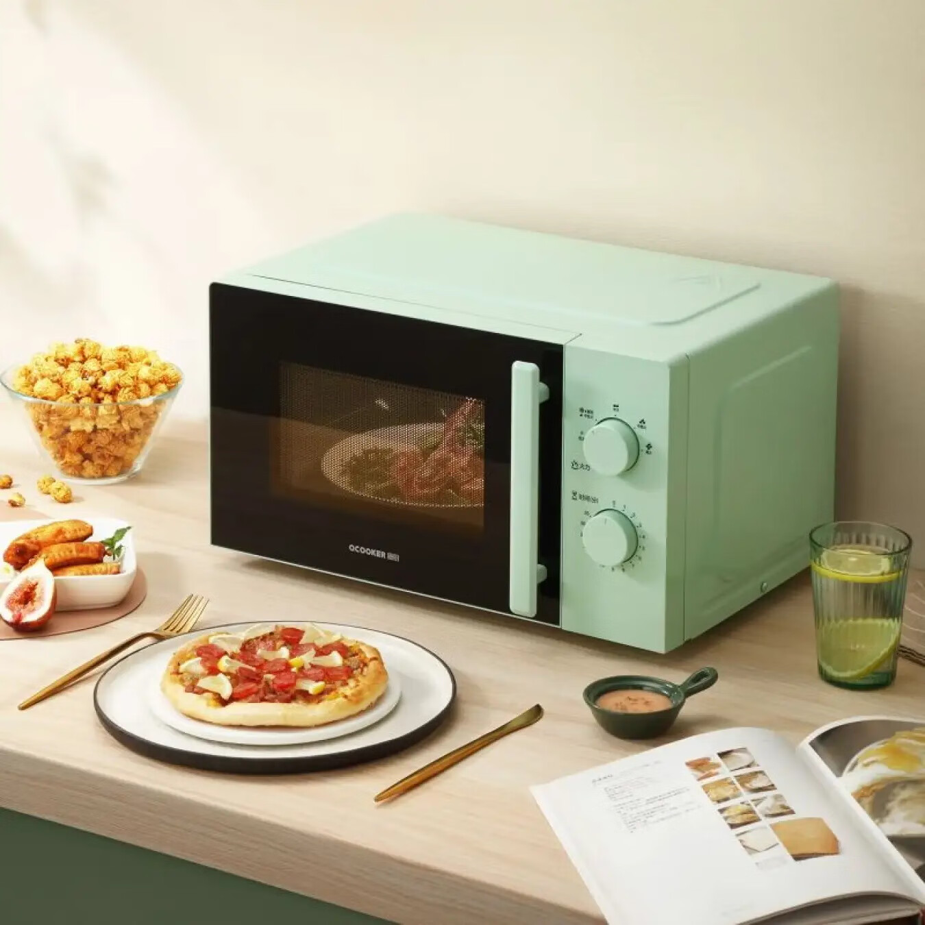 圈厨圈厨复古智能微波炉家用转盘式20L迷你小型多功能微波炉官方正品 圈厨微波炉经典款