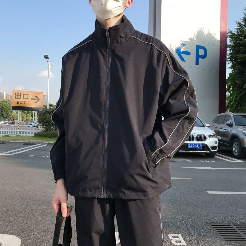 vfkz男士外套成熟稳重男装40岁秋季帅气韩版宽松潮流夹克衫百搭网红情