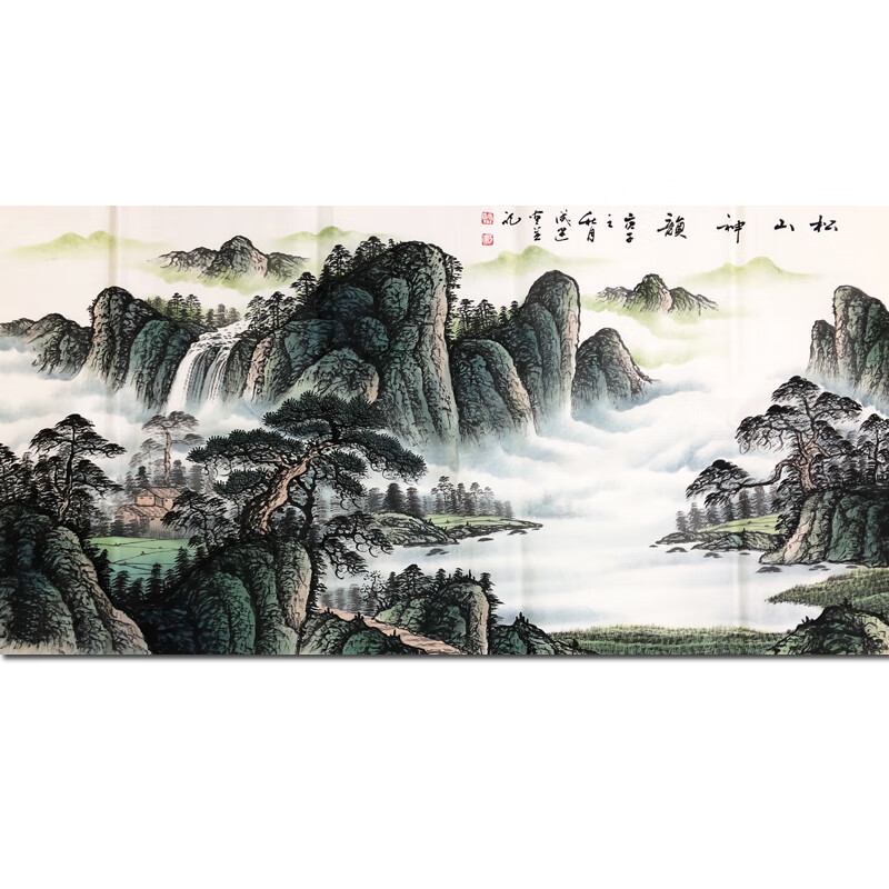 吴成建《松山神韵》纯手绘国画书画字画山水画客厅装饰画水墨油画
