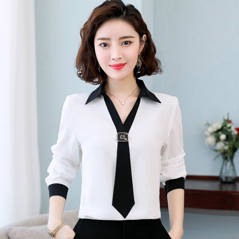 以纯 yishion官方旗舰店官网雪纺衫衬衫女长袖2022秋装新款白色女士年