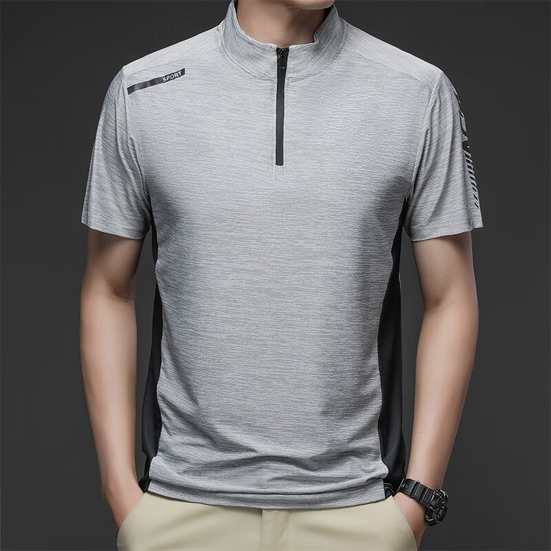 传奇保罗 chuan qi bao luo户外运动速干t恤 男短袖夏季薄款定制印字