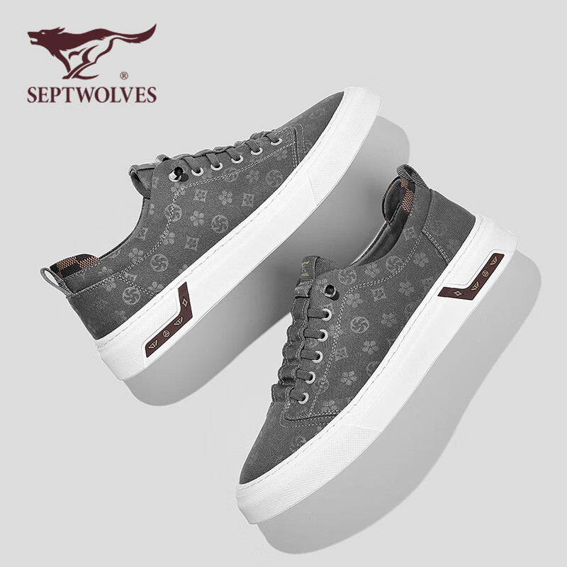 七匹狼男鞋夏季2024新款帆布鞋男透气薄款平底板鞋百搭男士布鞋休闲