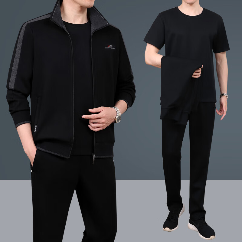 乾浩公子(qianhgz)运动套装男士春季2024新款中老年休闲运动服男装三