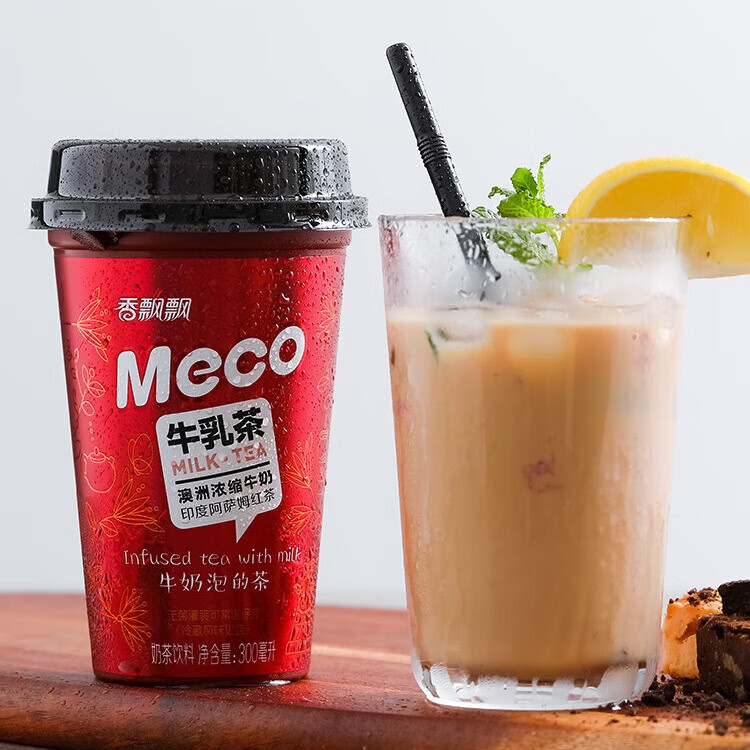 香飘飘【时代少年团同款】Meco果茶饮料即饮0脂减负现萃原叶茶箱装囤货 牛乳茶 300mL*6杯