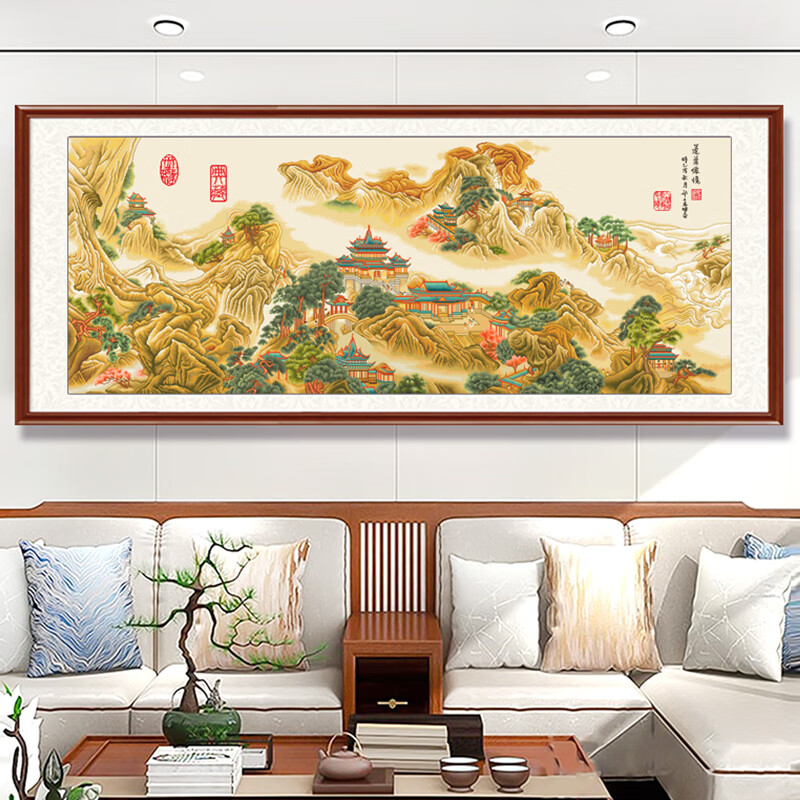 星舵蓬莱仙境十字绣2024新款线绣客厅现在风景名画大幅大气手工自己绣