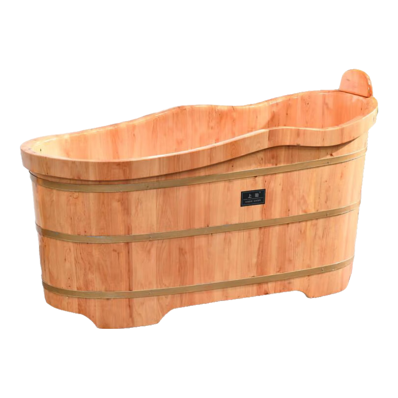 上勛香柏木實木泡澡桶木桶浴桶木質洗浴盆浴缸沐浴桶成人洗澡家用 160cm 無蓋 豪配=標配+掛籃 水瓢 皮靠 凳子