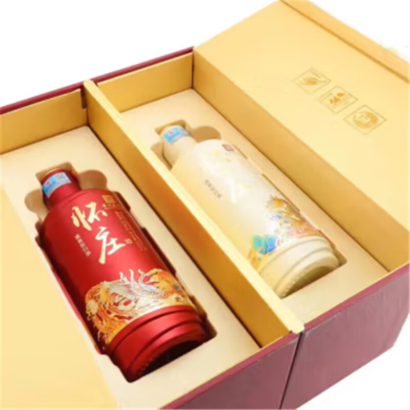 怀庄酒 龙凤呈祥 53度 酱香型白酒 500mL /瓶礼盒装 年货送礼高档酒水 53%vol 500mL 6瓶 （3盒/箱）