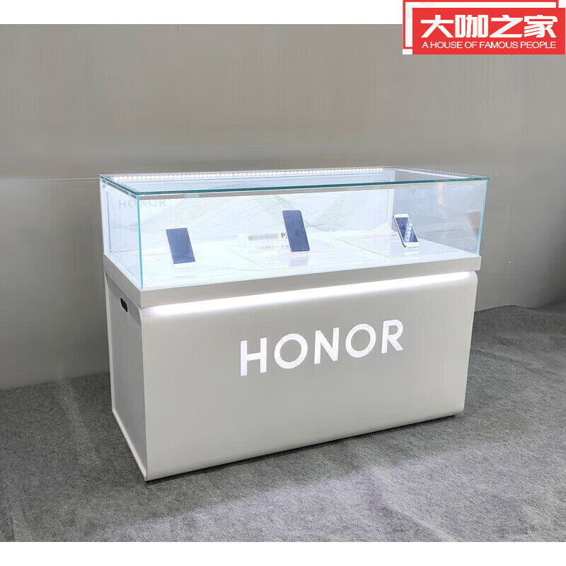 大咖之家荣耀手机柜台玻璃展示柜配件陈列桌移动电信联通受理台体验