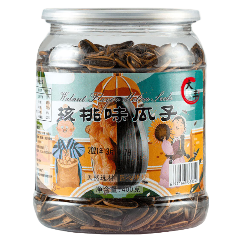 大纯丰食品核桃味瓜子葵花籽独立大罐装焦糖香坚果炒货零食 核桃味