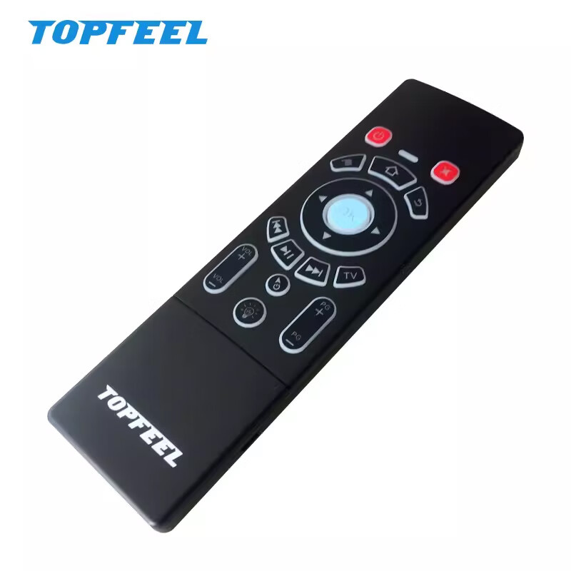 极夜/TOPFEEL 空中飞鼠智能遥控器迷你键盘触控适用电脑主机网络电视机顶盒子魔盒USB键鼠陀螺仪2.4G 黑色 混光 无线USB