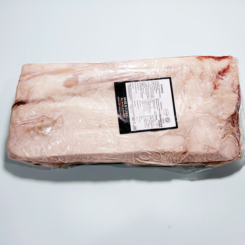 出晓俄罗斯纯血黑安格斯谷饲250天 原切厚切沙朗牛肉整块牛扒西冷牛排 整条原包装5.8kg