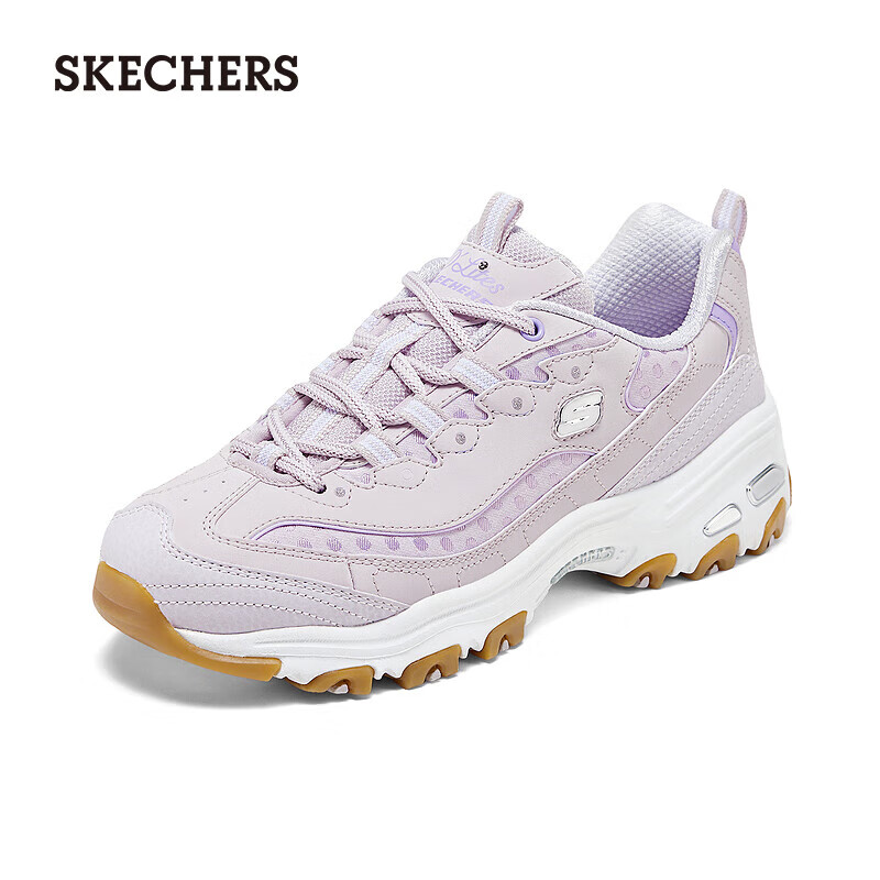 斯凯奇（Skechers）女士轻质老爹鞋时尚百搭休闲鞋150547 薰衣草色/LAV 38