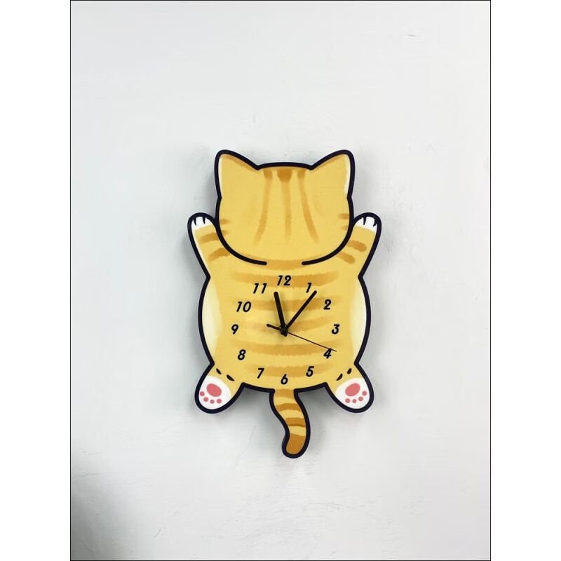 德克兴朗大橘猫卡通创意客厅卧室儿童房幼儿园钟表挂钟可爱时尚装饰表