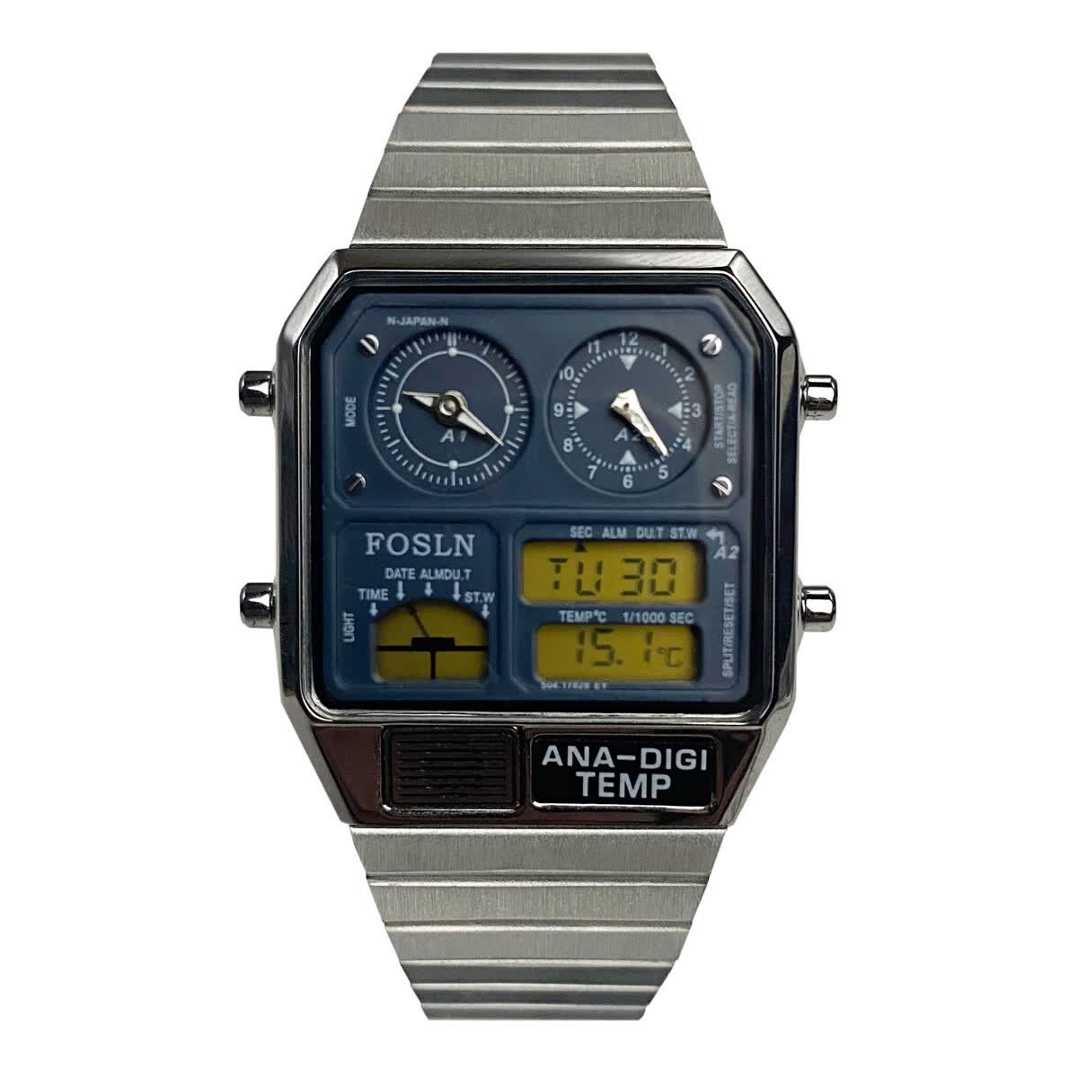 nasir多功能大表盘方形手表男虫洞概念男士运动学生智能品牌电子男表