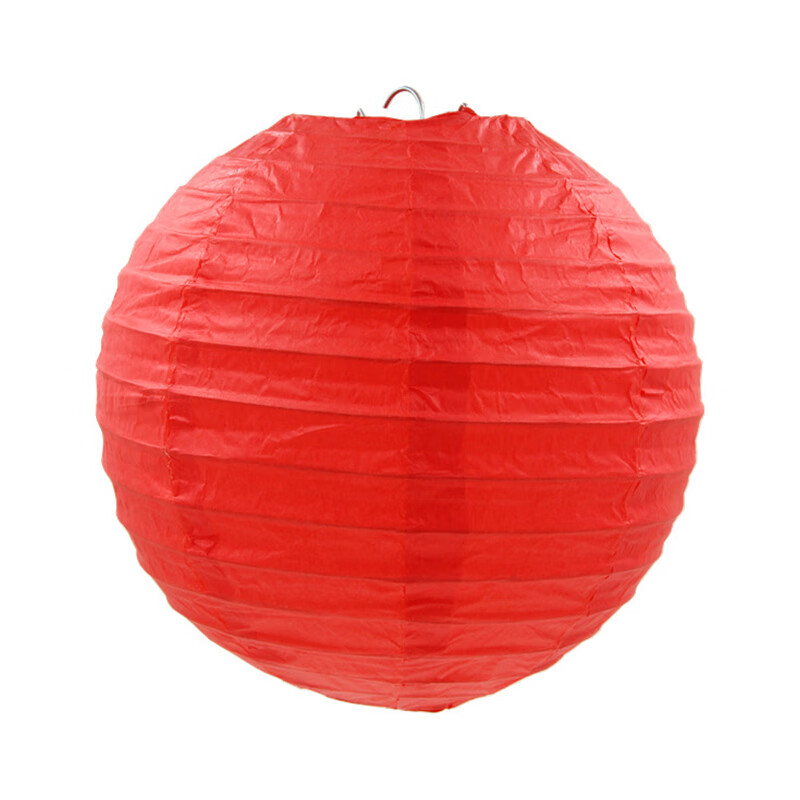 樱姬元旦春节新年传统古风彩色圆形纸灯笼结婚订婚红色装饰挂饰球