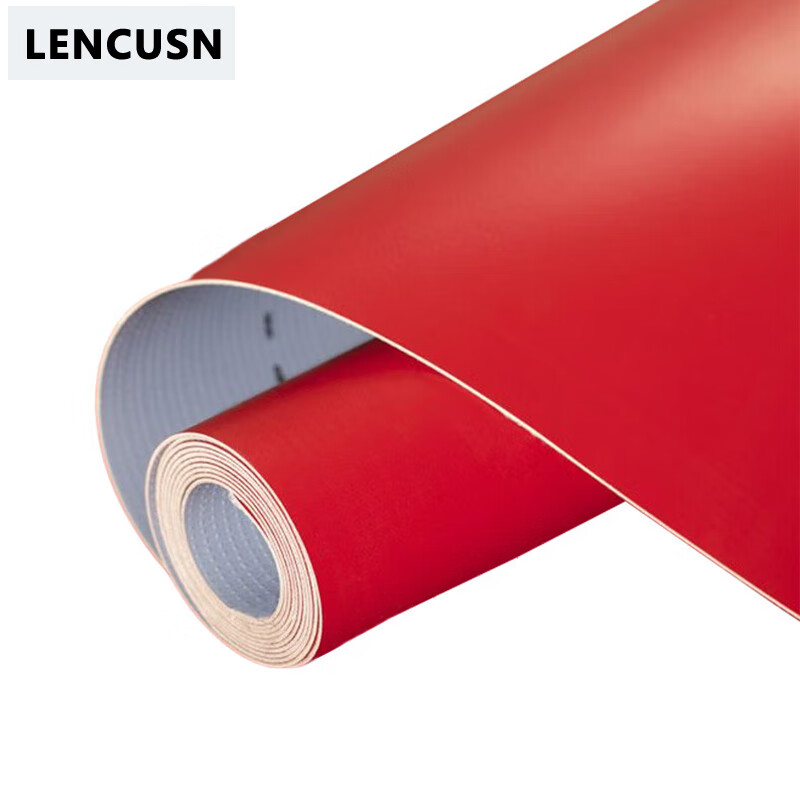 lencusn pvc地板革大红色1平米 2米宽1mm厚 水泥地直接铺工厂车间防滑
