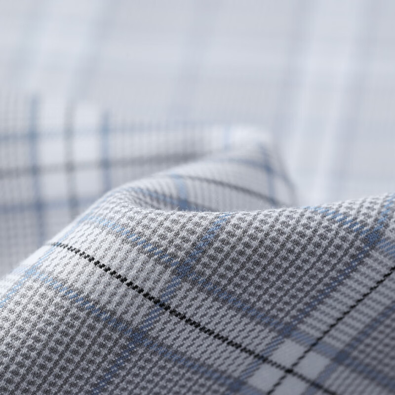 雅戈尔衬衫男士春夏青男长袖衬衫VLXD134839QJY 蓝色格纹VLXD134839HJY 38