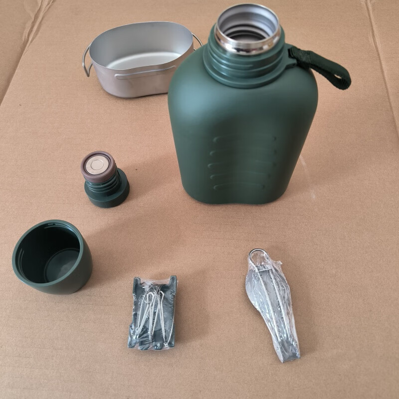 澳颜莱19式钛合金水壶 户外边防水壶纯钛多功能野营水壶野外巡逻多