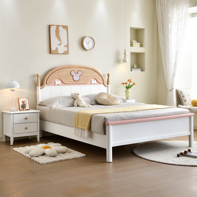 松堡王國實(shí)木兒童床男孩單人床1米5女孩公主床1米35小戶型1.2米美式兒童床 實(shí)木單床六款可選長度可定制 1200mm*2000mm不帶