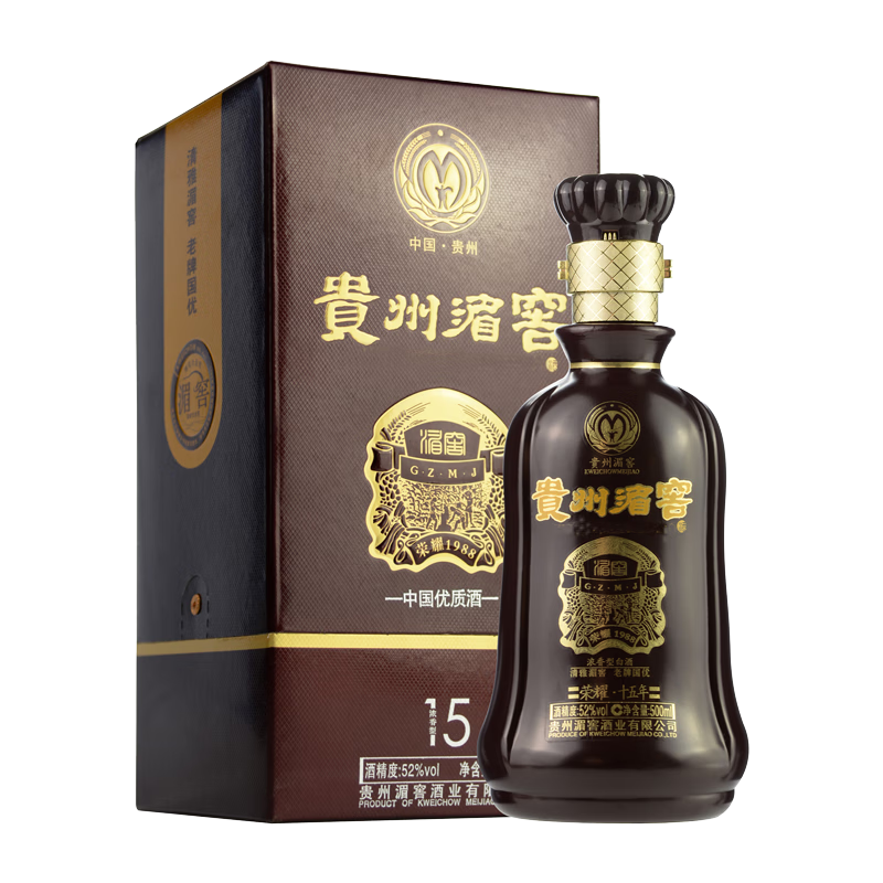 湄窖贵州湄窖荣耀十五年52度浓香500ml1瓶装2017年份老包装粮食白酒