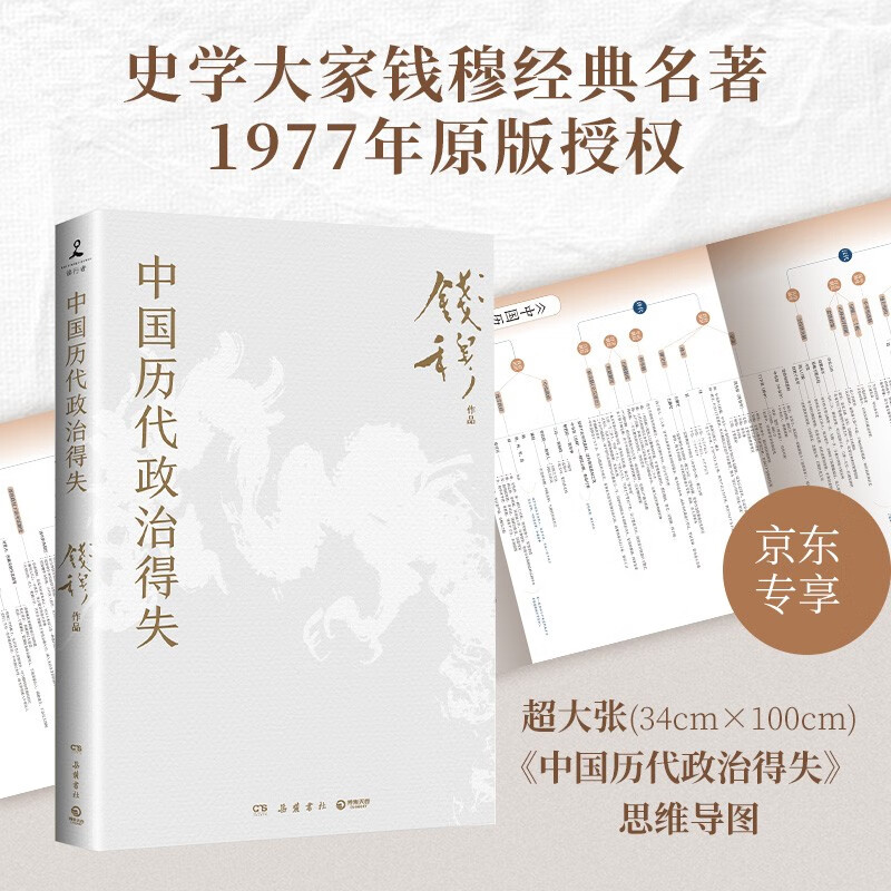 【自营包邮】中国历代政治得失（京东专享思维导图 史学大家钱穆经典名著，1977年作者亲自授权指定版本！讲透两千年中国政治制度因革演变与利害得失！）