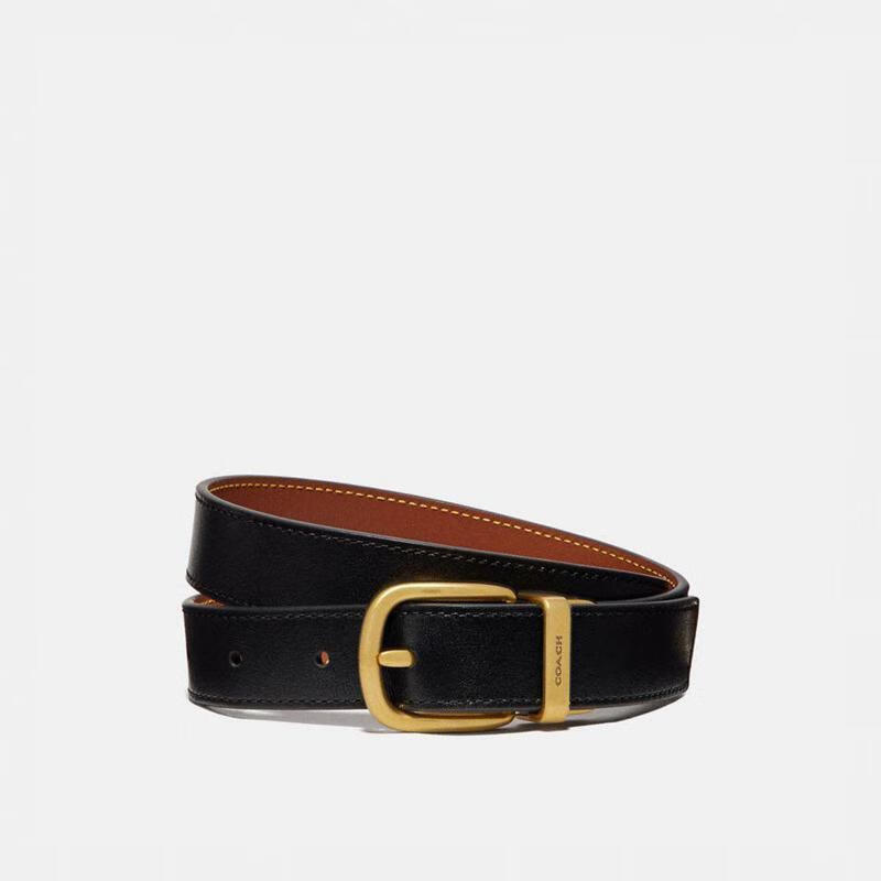 蔻驰(coach)女式腰带harness buckle reversible黑金配色经典复古正装