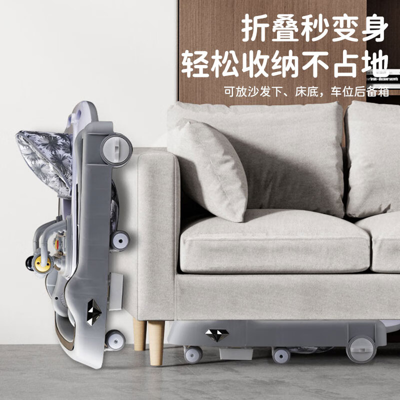 KELEIGE学步车婴儿2025款6-9-18个月男女宝宝防侧翻可折叠助步学步推车 莱茵绿【灯光音乐+球框】顶配款 多功能四合一|折叠收纳|7档调节