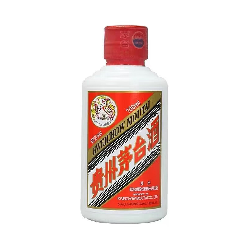 茅台茅台(maotai)53度飞天酱香型白酒100ml单瓶装 53%vol 100ml 1瓶