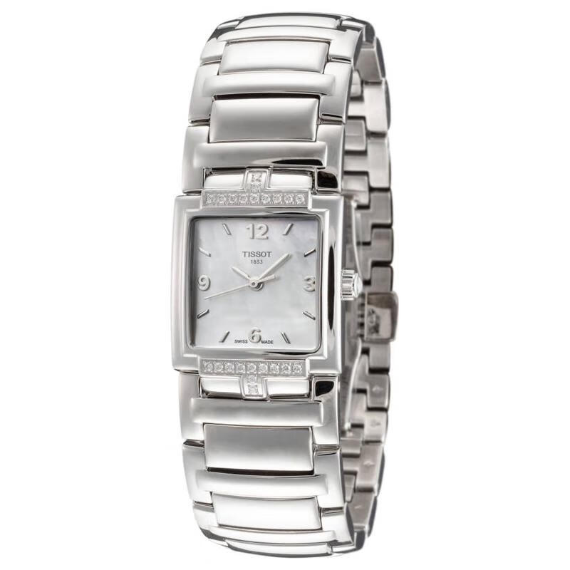 天梭(tissot)女士手表   vocation 时尚奢华防刮折叠扣不锈钢石英手表