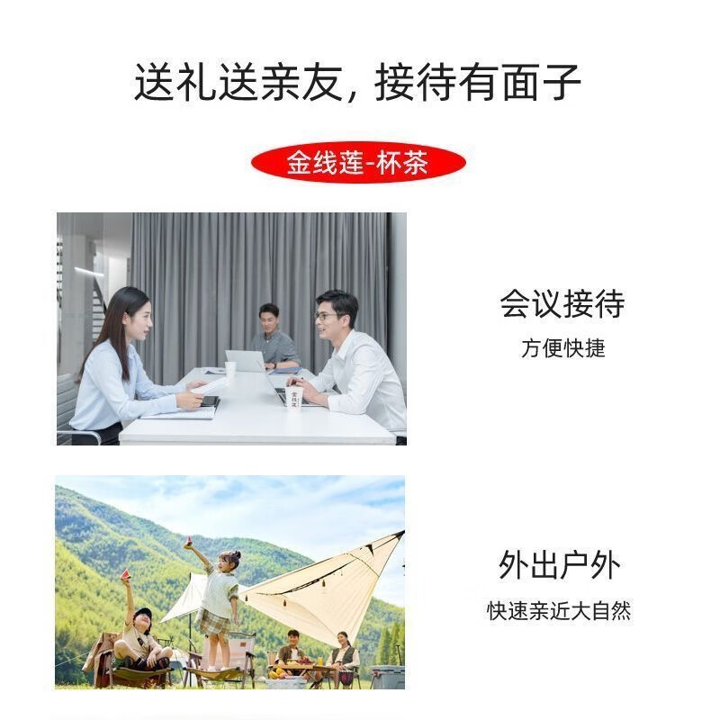 金线莲随手杯茶饮 即冲即饮口感回甘会议办公家庭会客方便 sc认证送礼袋子 1袋*2桶 白色