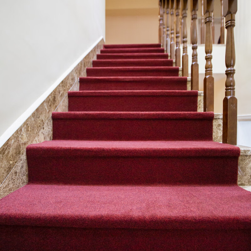 垫踏步砖楼梯自粘地毯带背胶防滑加厚免胶踏步垫水泥瓷砖木铁 酒红色