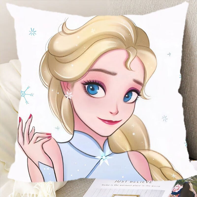 米囹公主系列冰雪奇缘周边制抱枕靠垫艾莎公主安娜公主卡通靠枕 1 35x