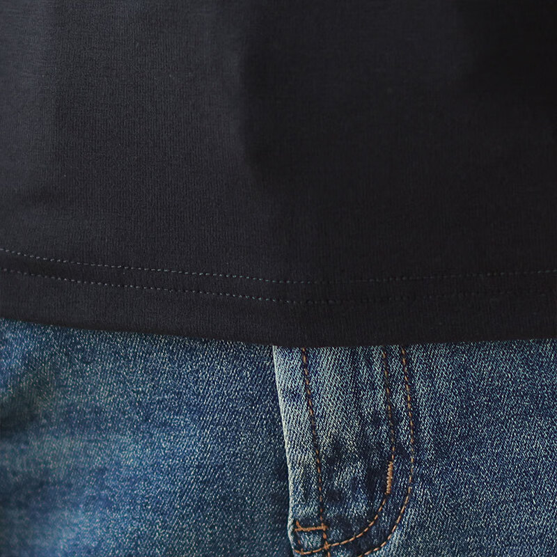 子牧棉麻秋装 女韩版长袖半高领弹力打底衫T恤(270克)8675 孔雀蓝 L (建议105-115斤)