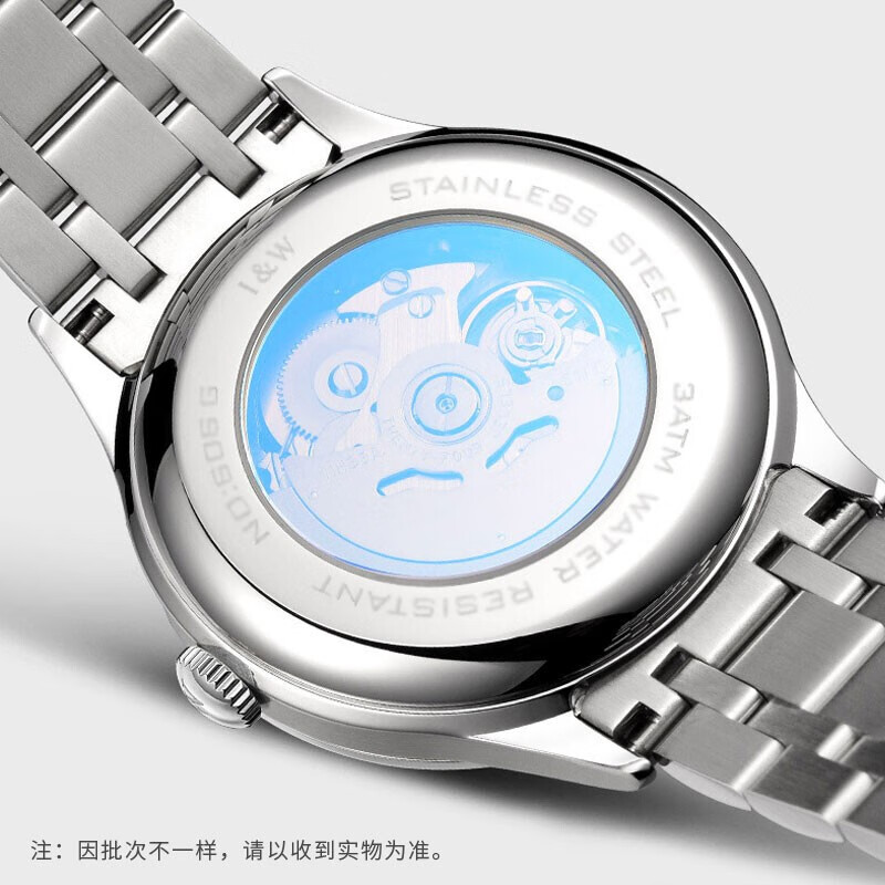 爱沃驰瑞士品牌十大名表手表男士全自动机械表防水夜光双日历男式腕表 本灰钢带【进口机芯】免费刻字