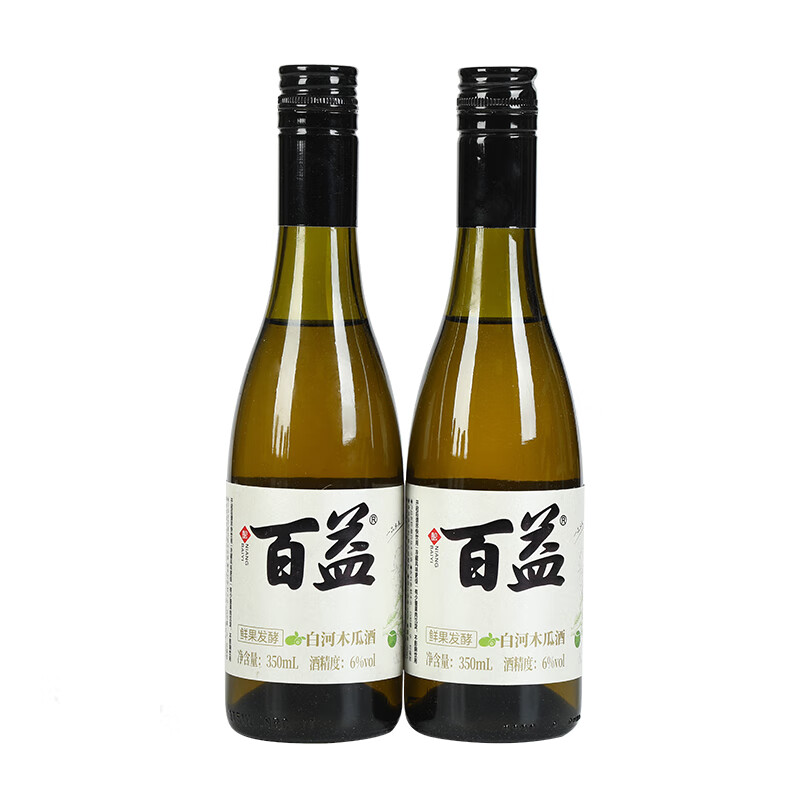 酿百益木瓜水果酒350ml 女士低度甜酒微醺酒6度 白河木瓜酒 少女低度酒 350ml*6瓶【下单即送冰露杯】