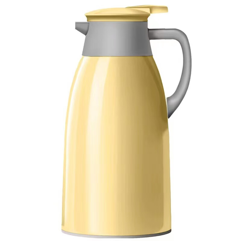 曲和（QUHE）大容量保温壶家用保温水壶热水瓶办公室保温壶开水瓶暖壶茶瓶 黄色 1.3升