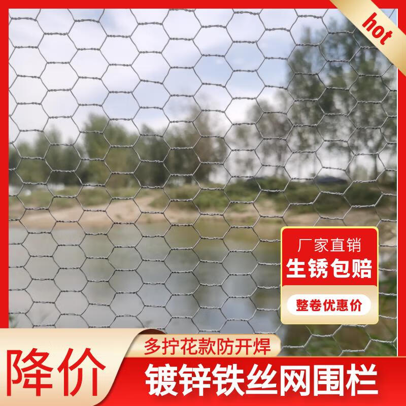 热镀锌铁丝围栏网户外六角网拧花防护网养殖钢丝网家用铁网格护栏 热