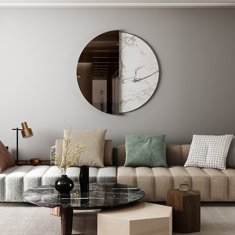 背景墙面不锈钢壁饰挂件卧室走廊装饰 a款 58*60cm不锈钢黑钛金无灯