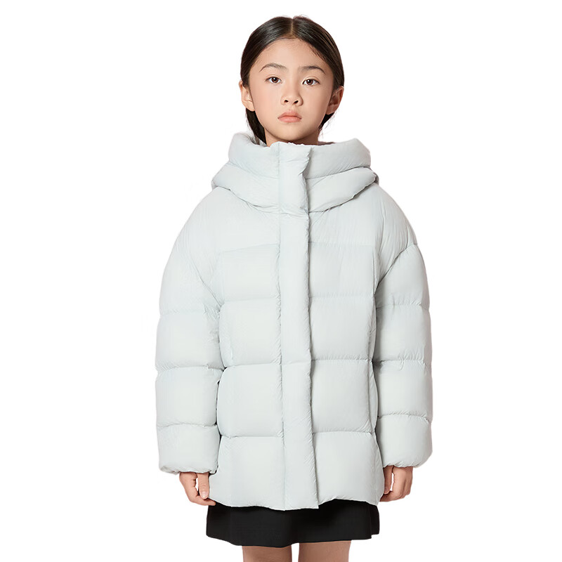 美力城90鹅绒儿童羽绒服男女童同款轻暖加厚泡芙服亲子款暖天鹅182 银色 S （140）