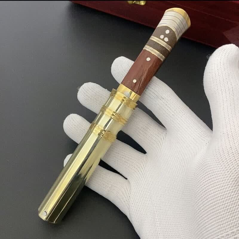 薇欧漫保安族手工刀大河家夹钢红檀木手工民族吃肉刀水果刀厨房锻打