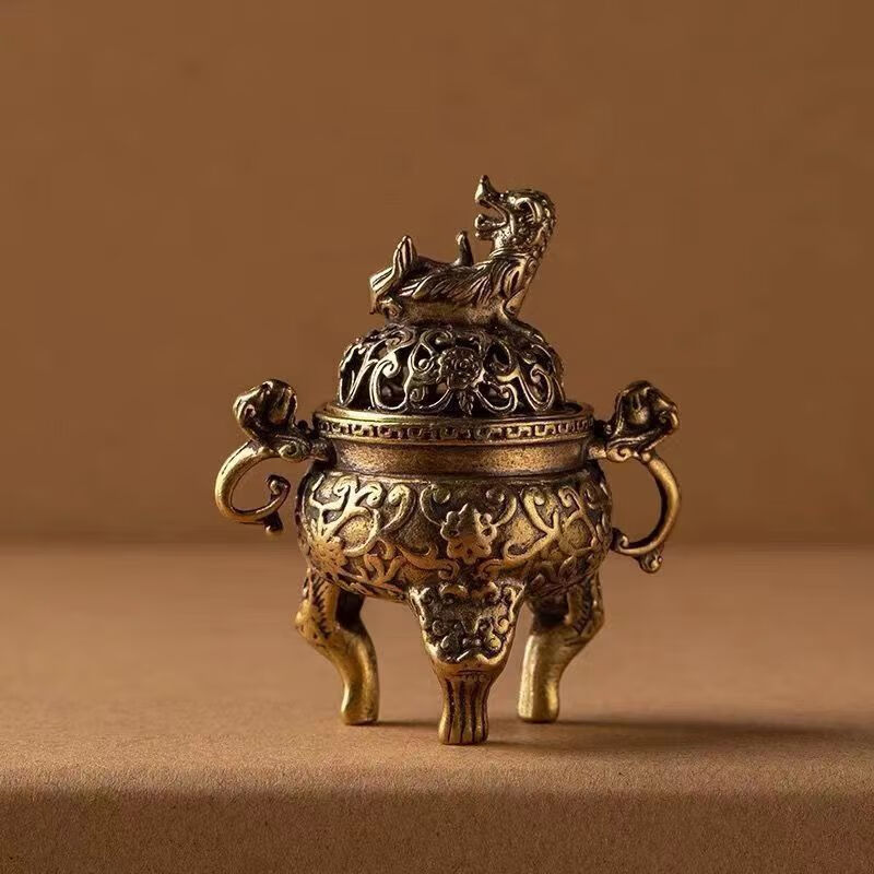 阿马福云香炉仿古三足家用室内香炉上香茶道盖子沉香貔貅小香炉熏香