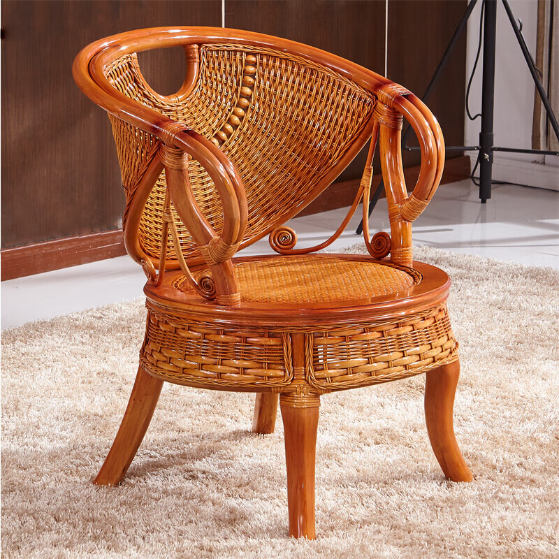 mlcrlyg藤椅茶几三件套组合真藤椅子阳台休闲椅户外庭院家用老人靠背